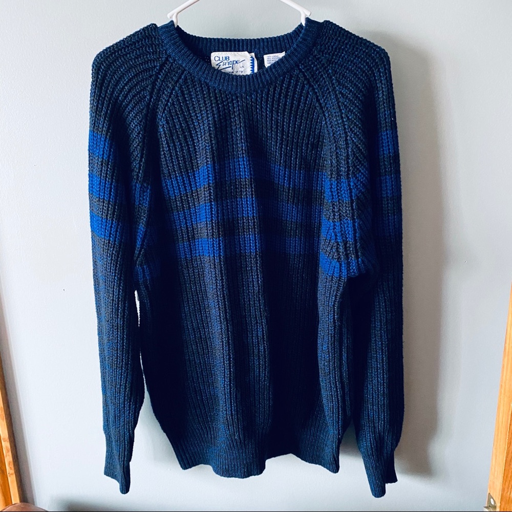 Club Europe vintage blue striped sweater